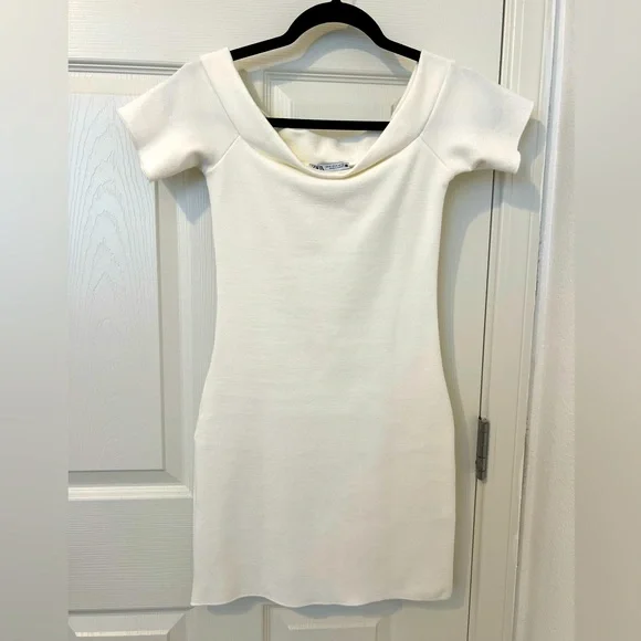 Zara | Dresses | Zara White Knit Dress | Poshmark